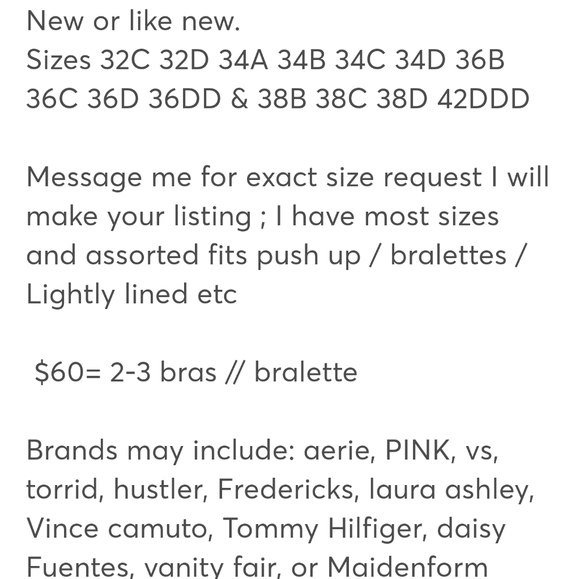 Mystery bra / bralette bundle [3-5 items] VS Aerie Vince Camuto Laura Ashley - Picture 2 of 3